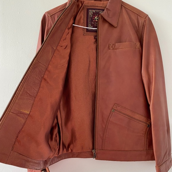 Women's THE TERRITORY AHEAD Brown Full Zip 100% Leather Jacket Size XS - Picture 2 of 4